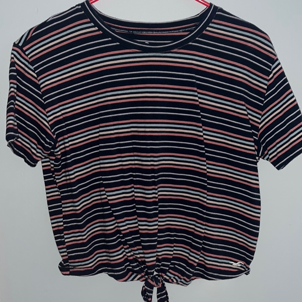 Striped Hollister Tee with Tie at the bottom!